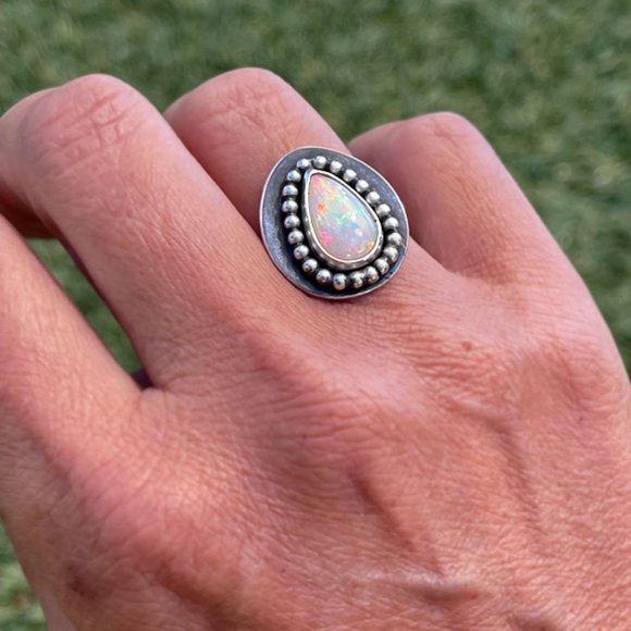 Sterling Silver Ethiopian Opal Ring